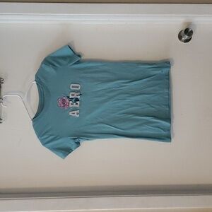 Teal Aeropostale Shirt with Rose detail